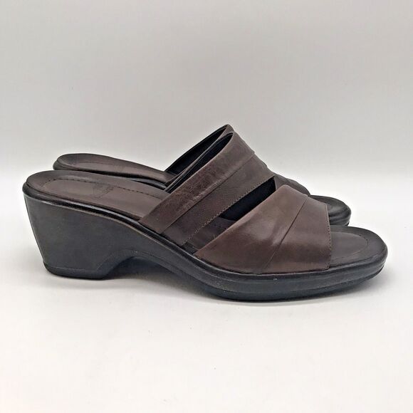 Dansko Alexa Chocolate Leather Heeled Slide Woman's 8.5 Dbl. Strap Sandal 457800 - Picture 1 of 11